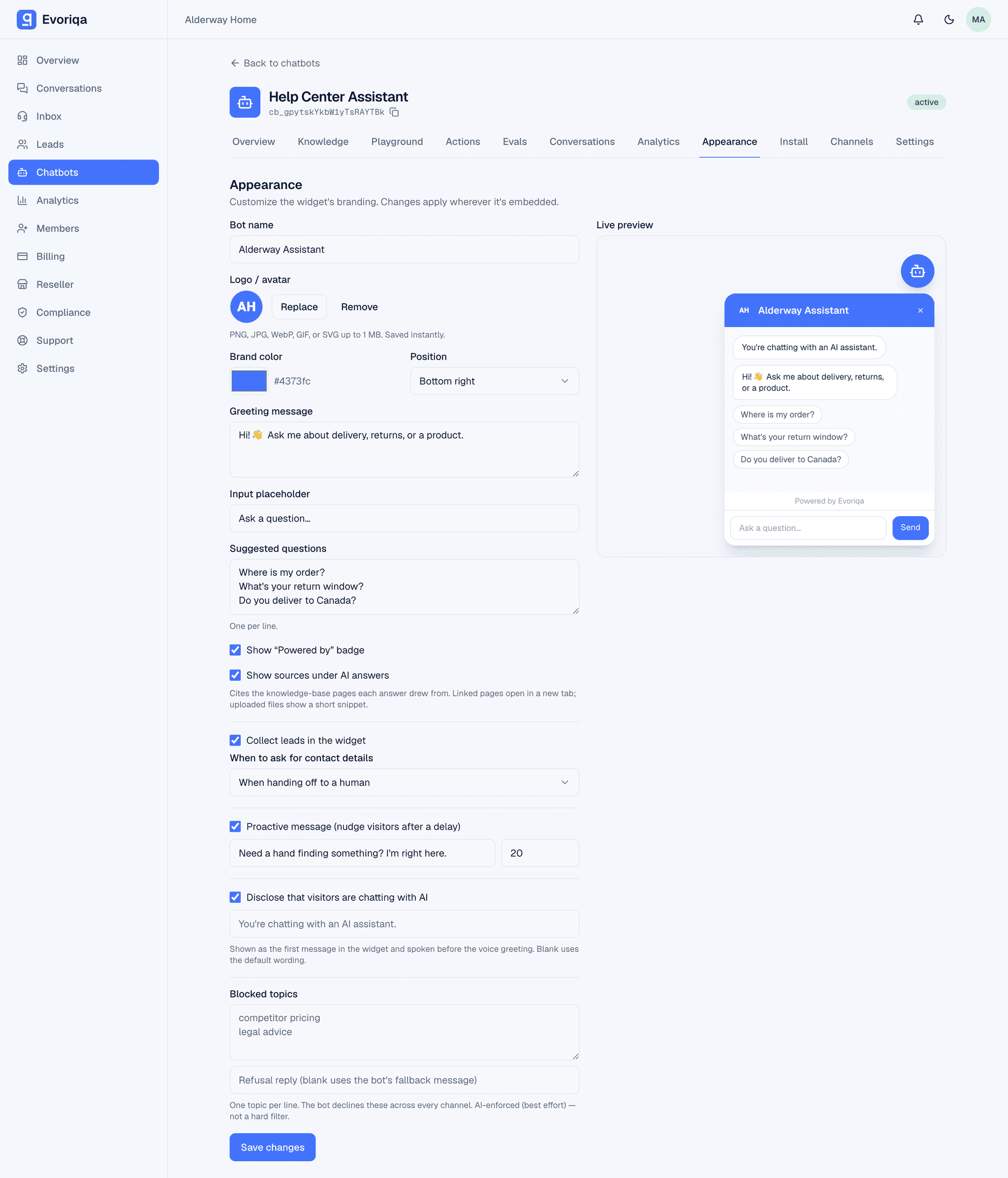 White-label & agency-ready in the Evoriqa dashboard