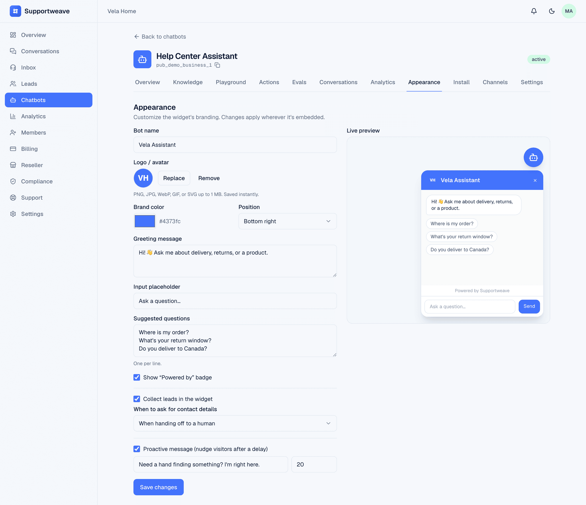 Your widget, your brand